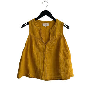 XiRENA Carrie Gauzey Yellow Tank Top Sz Medium